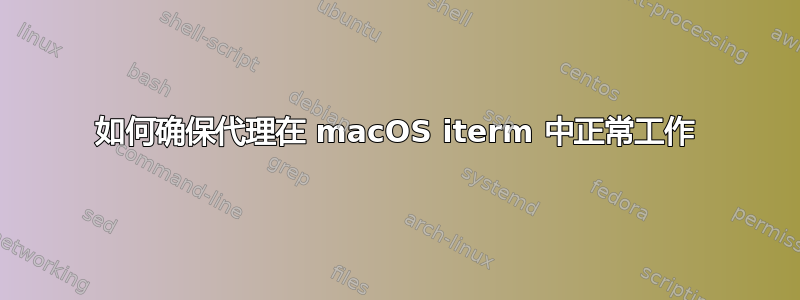 如何确保代理在 macOS iterm 中正常工作