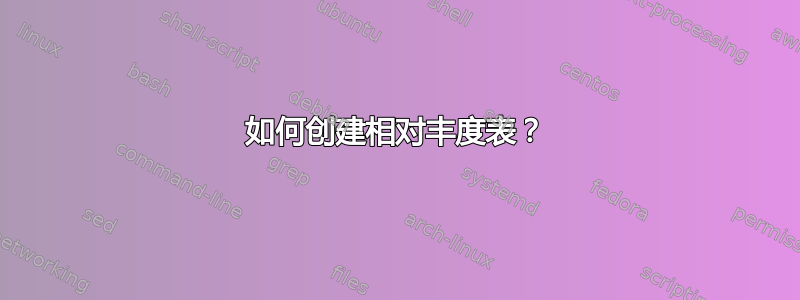 如何创建相对丰度表？