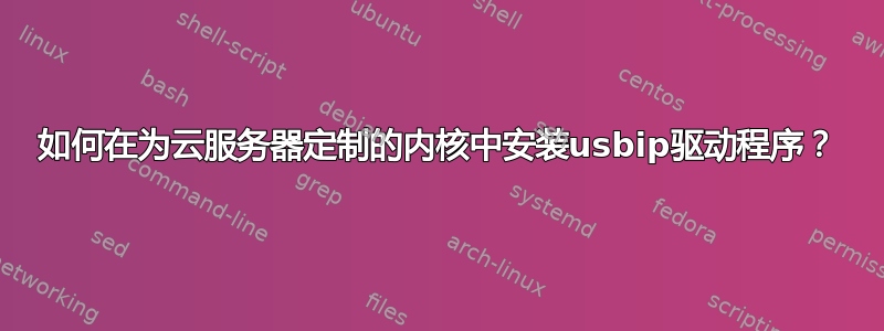 如何在为云服务器定制的内核中安装usbip驱动程序？