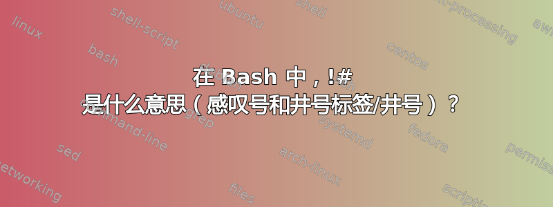 在 Bash 中，!# 是什么意思（感叹号和井号标签/井号）？