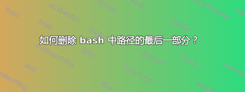 如何删除 bash 中路径的最后一部分？ 