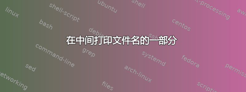 在中间打印文件名的一部分