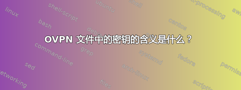 OVPN 文件中的密钥的含义是什么？