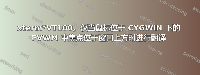 xterm*VT100。仅当鼠标位于 CYGWIN 下的 FVWM 中焦点位于窗口上方时进行翻译