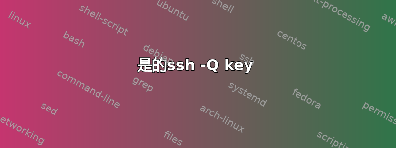 是的ssh -Q key