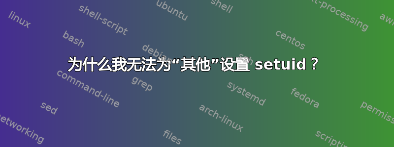 为什么我无法为“其他”设置 setuid？