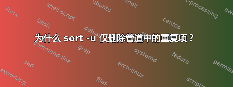 为什么 sort -u 仅删除管道中的重复项？