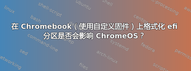 在 Chromebook（使用自定义固件）上格式化 efi 分区是否会影响 ChromeOS？