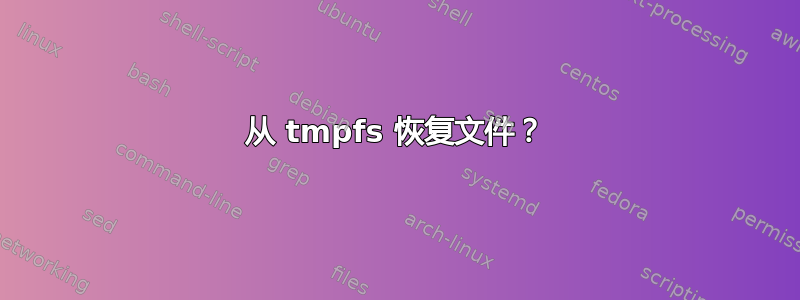 从 tmpfs 恢复文件？