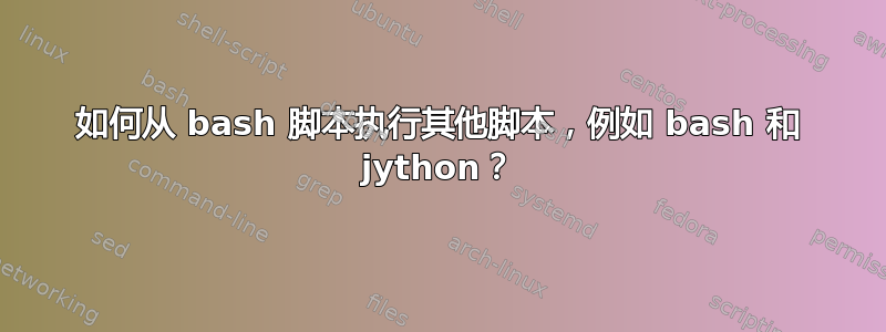 如何从 bash 脚本执行其他脚本，例如 bash 和 jython？