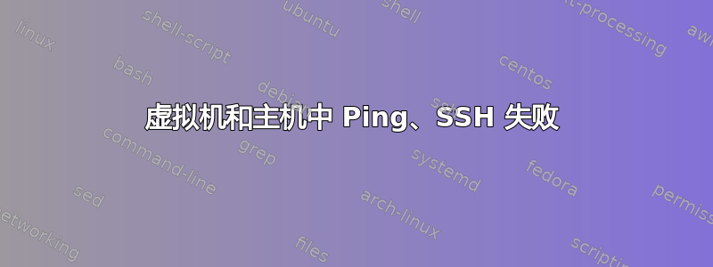 虚拟机和主机中 Ping、SSH 失败