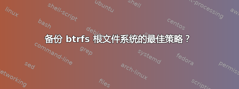 备份 btrfs 根文件系统的最佳策略？