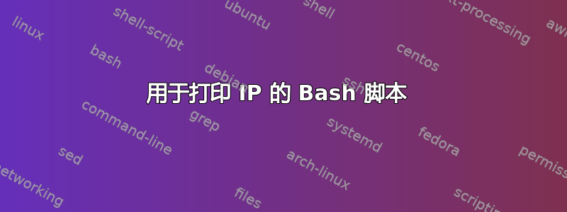 用于打印 IP 的 Bash 脚本 