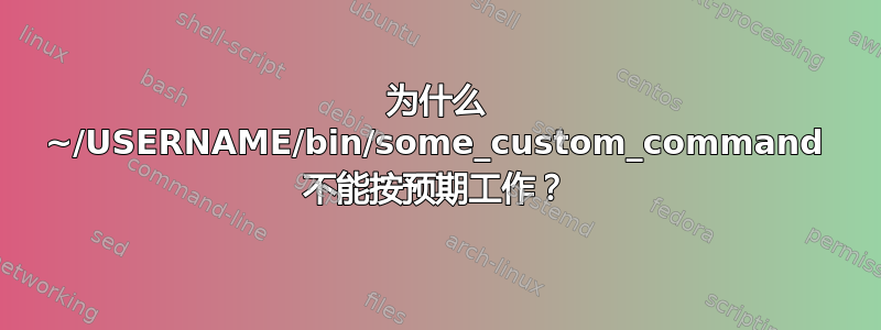 为什么 ~/USERNAME/bin/some_custom_command 不能按预期工作？