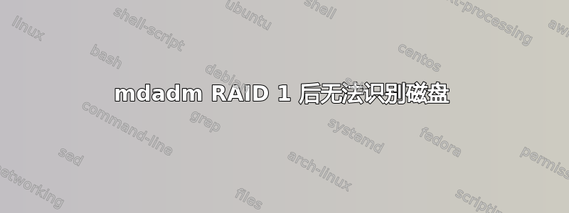 mdadm RAID 1 后无法识别磁盘