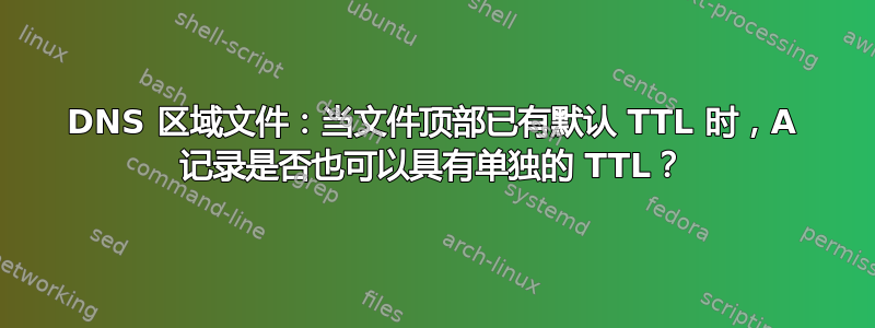 DNS 区域文件：当文件顶部已有默认 TTL 时，A 记录是否也可以具有单独的 TTL？