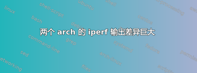 两个 arch 的 iperf 输出差异巨大