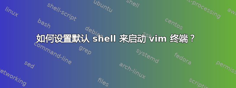 如何设置默认 shell 来启动 vim 终端？