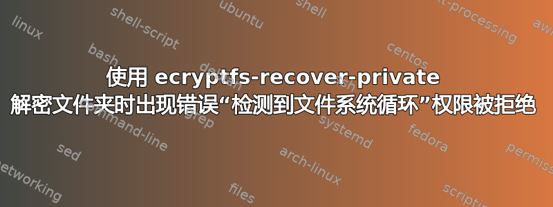 使用 ecryptfs-recover-private 解密文件夹时出现错误“检测到文件系统循环”权限被拒绝