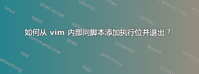 如何从 vim 内部向脚本添加执行位并退出？