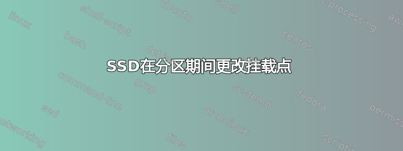 SSD在分区期间更改挂载点