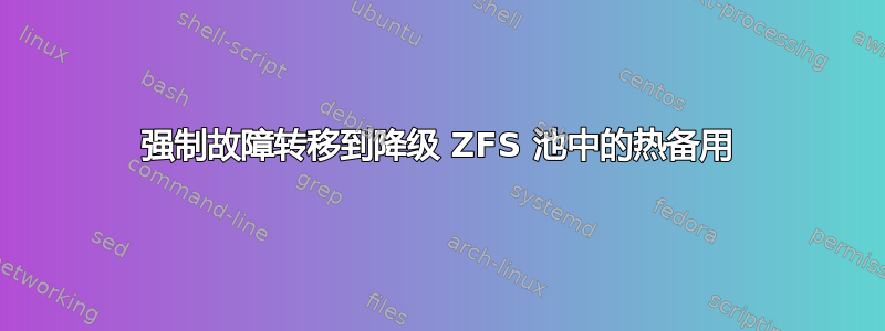 强制故障转移到降级 ZFS 池中的热备用