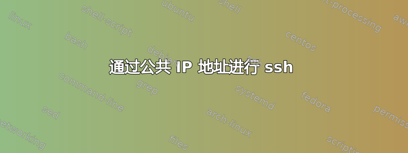 通过公共 IP 地址进行 ssh