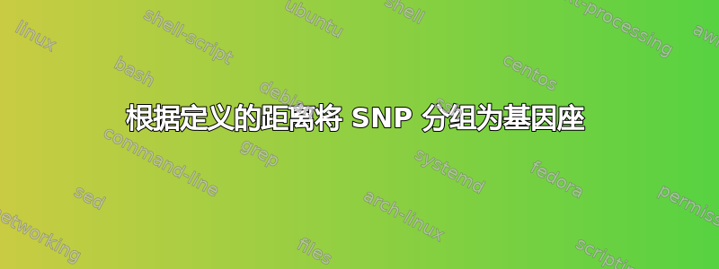 根据定义的距离将 SNP 分组为基因座