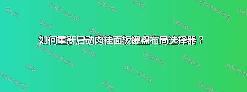 如何重新启动肉桂面板键盘布局选择器？