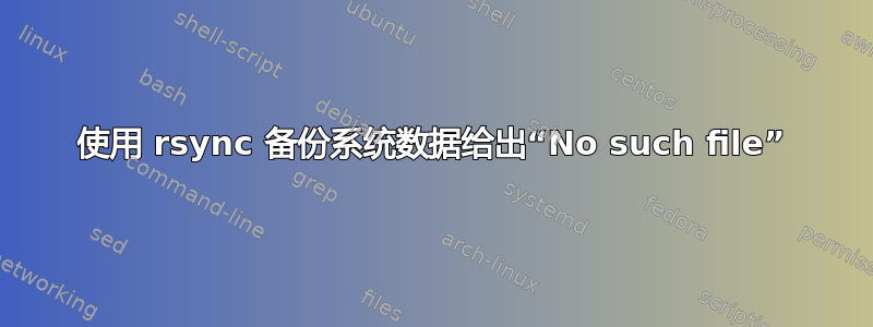 使用 rsync 备份系统数据给出“No such file”