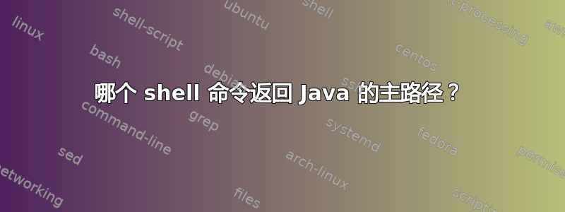 哪个 shell 命令返回 Java 的主路径？