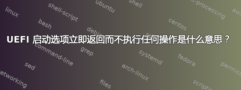 UEFI 启动选项立即返回而不执行任何操作是什么意思？