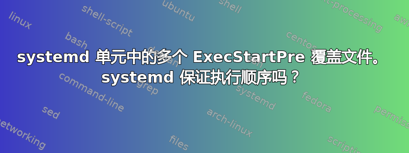 systemd 单元中的多个 ExecStartPre 覆盖文件。 systemd 保证执行顺序吗？