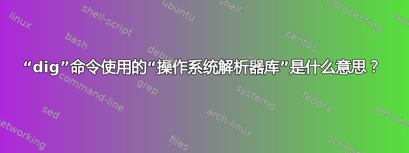 “dig”命令使用的“操作系统解析器库”是什么意思？