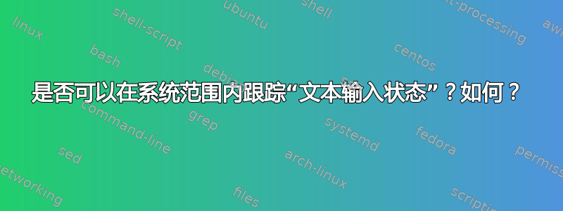 是否可以在系统范围内跟踪“文本输入状态”？如何？