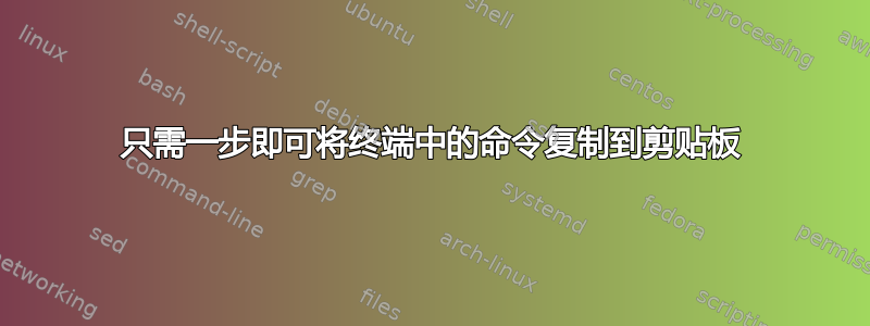 只需一步即可将终端中的命令复制到剪贴板