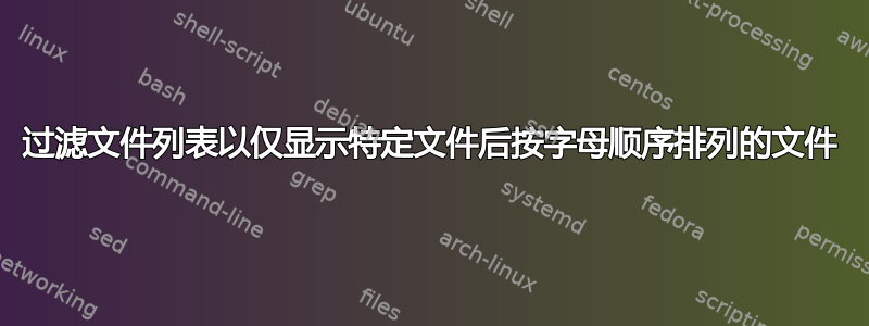 过滤文件列表以仅显示特定文件后按字母顺序排列的文件