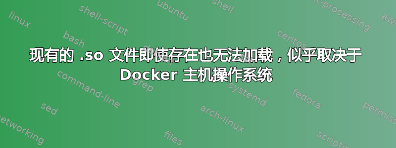 现有的 .so 文件即使存在也无法加载，似乎取决于 Docker 主机操作系统