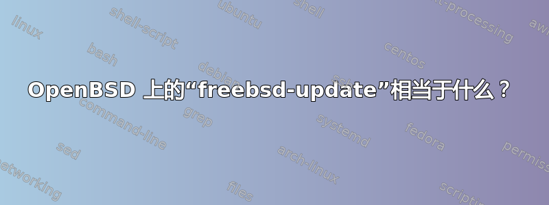 OpenBSD 上的“freebsd-update”相当于什么？