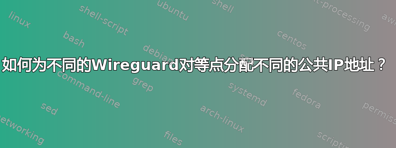 如何为不同的Wireguard对等点分配不同的公共IP地址？