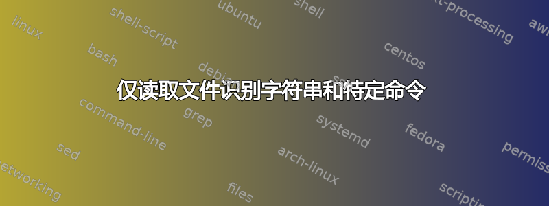 仅读取文件识别字符串和特定命令