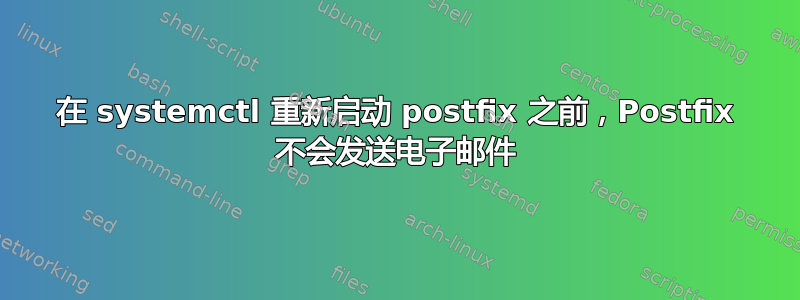 在 systemctl 重新启动 postfix 之前，Postfix 不会发送电子邮件