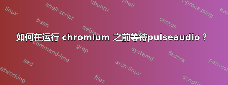 如何在运行 chromium 之前等待pulseaudio？