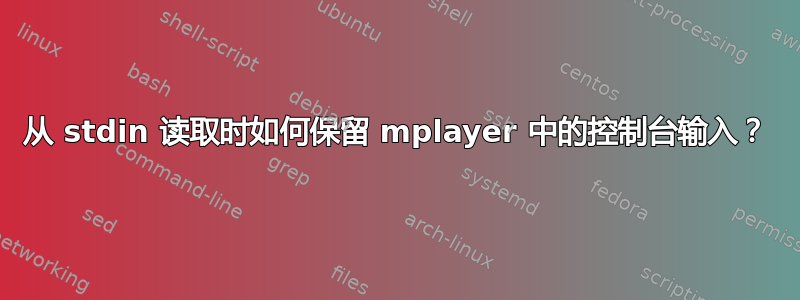 从 stdin 读取时如何保留 mplayer 中的控制台输入？