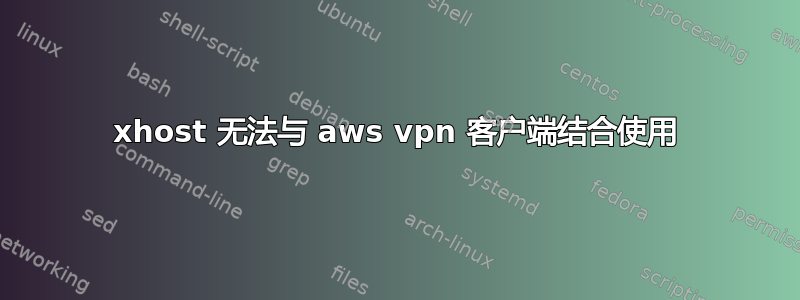 xhost 无法与 aws vpn 客户端结合使用