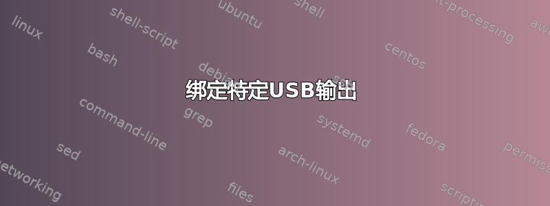 绑定特定USB输出