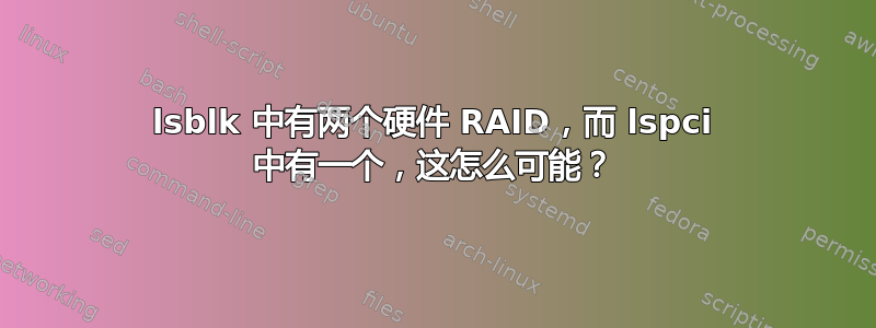 lsblk 中有两个硬件 RAID，而 lspci 中有一个，这怎么可能？