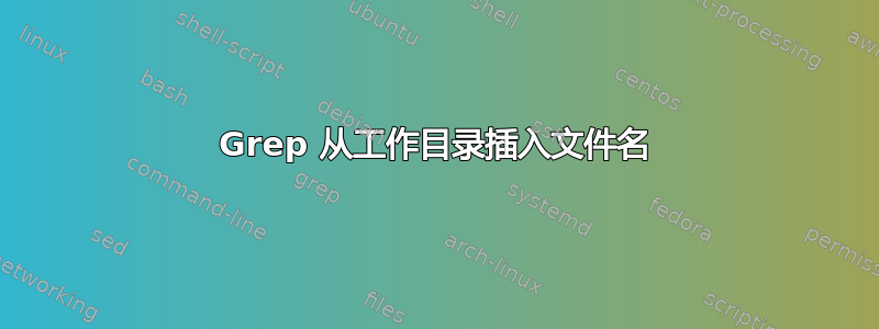 Grep 从工作目录插入文件名