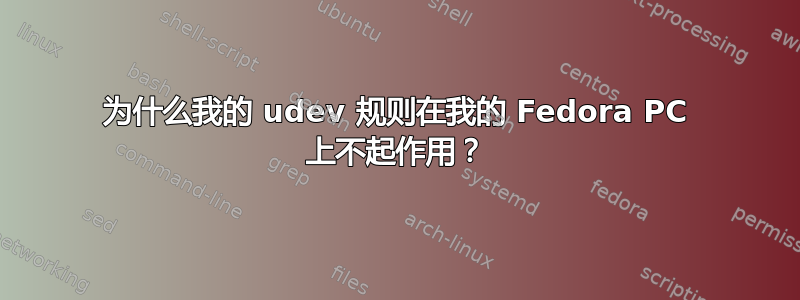 为什么我的 udev 规则在我的 Fedora PC 上不起作用？