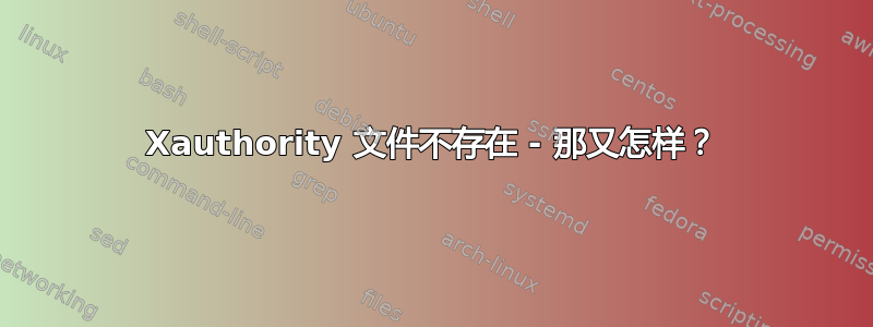 Xauthority 文件不存在 - 那又怎样？